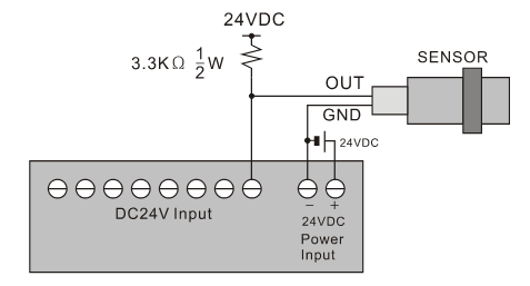  NPN 근접센서 배선 예 