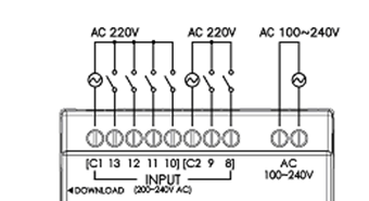  AC 입력 결선 예 (AC 전원 및 입력 신호 연결 방법) 