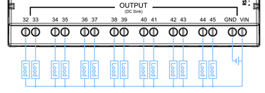  NPN TR 출력 실제 배선 예 (부하를 전원 +측에 연결) 
